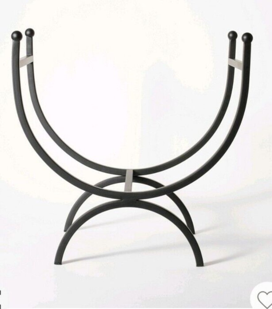 Metal Log Holder Black Metal - Threshold designed with Studio McGee