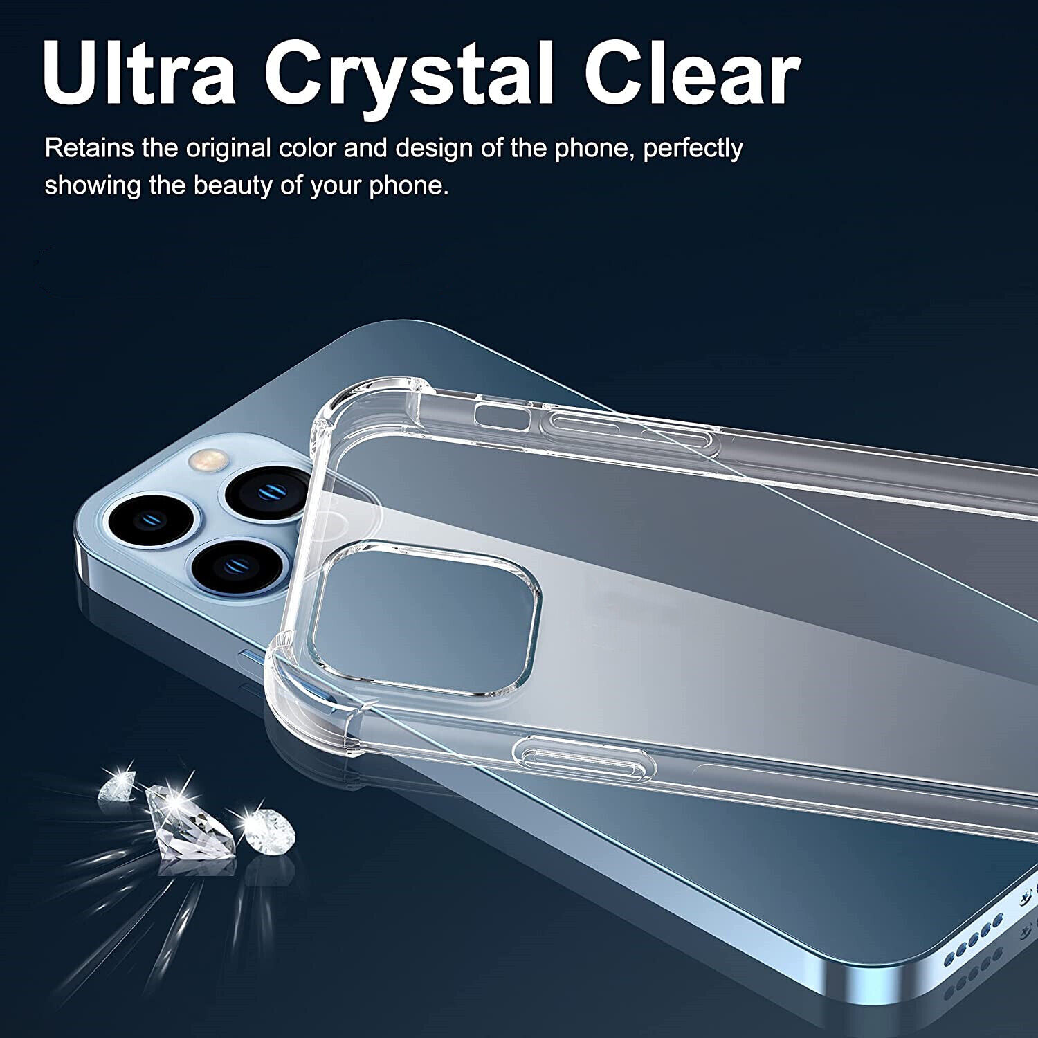 Clear Case Shockproof Cover for iPhone 16 15 14 13 12 11 Pro Max Mini XS XR X 8