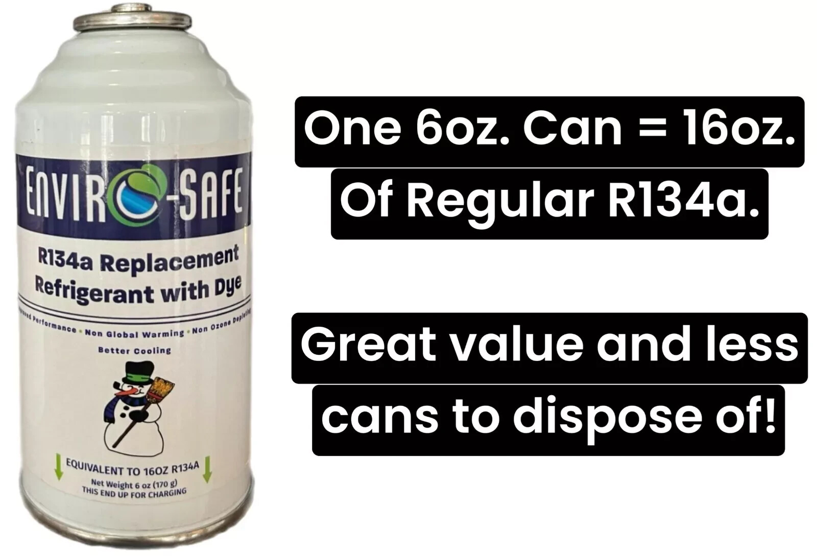 R 134a Refrigerant Replacement w/ UV Dye 6oz. Cans (2 Pack)