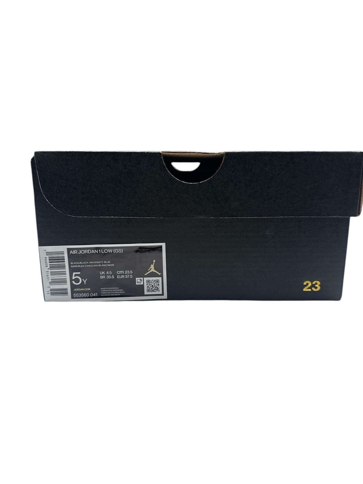 Jordan 1 Low Black University Blue GS Big Kid Size 5Y New w/ Box