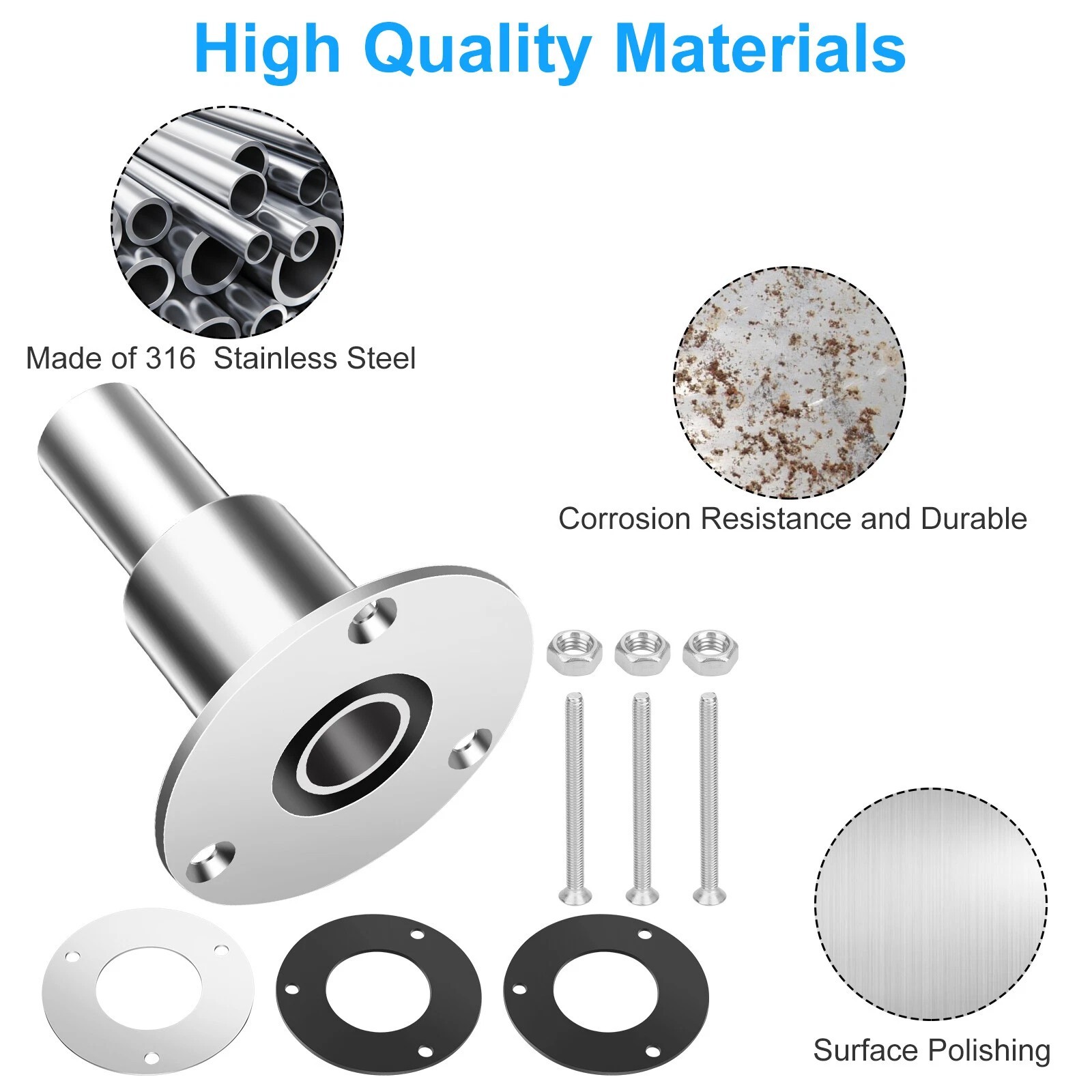 For Diesel Heaters 316 Stainless Steel Thru Hull Exhaust Fittings 24mm Pipe Tube