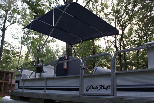 NEW VORTEX 4 BOW PONTOON BOAT BIMINI TOP 10' LONG, NAVY BLUE 85-90" WIDE