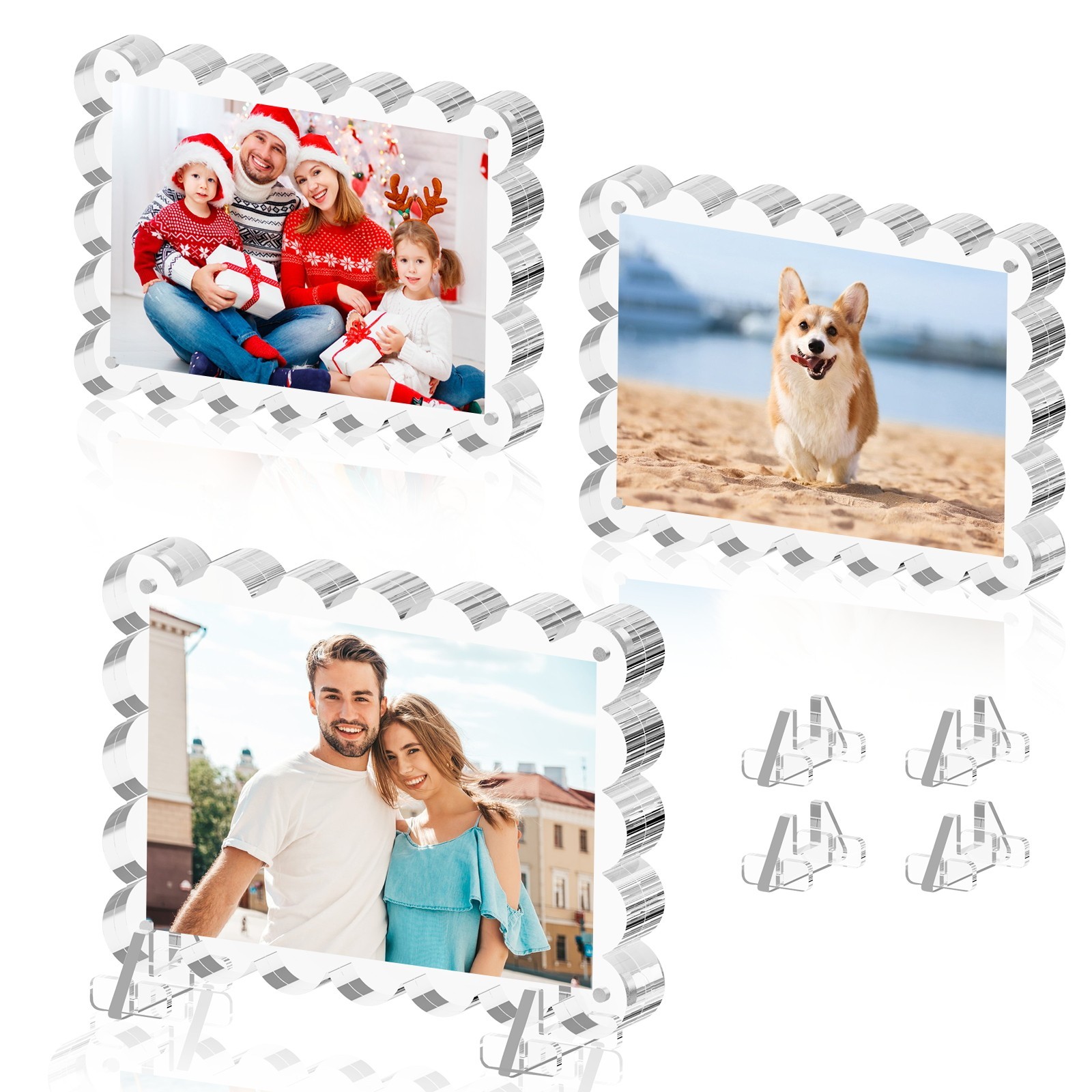 3 Pcs 4x6 Acrylic Picture Frame Magnet Double Sided  5x7 Clear Picture Frame