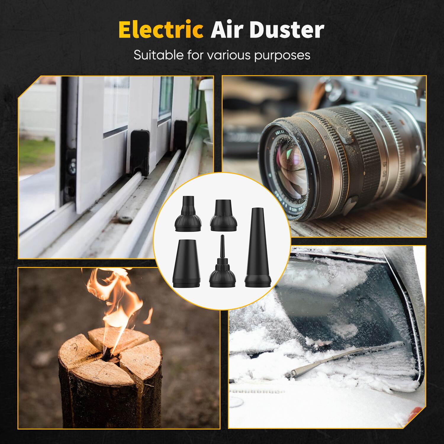 300,000 RPM Compressed Air Duster Rechargeable Electric Air Blower with 8 Speed