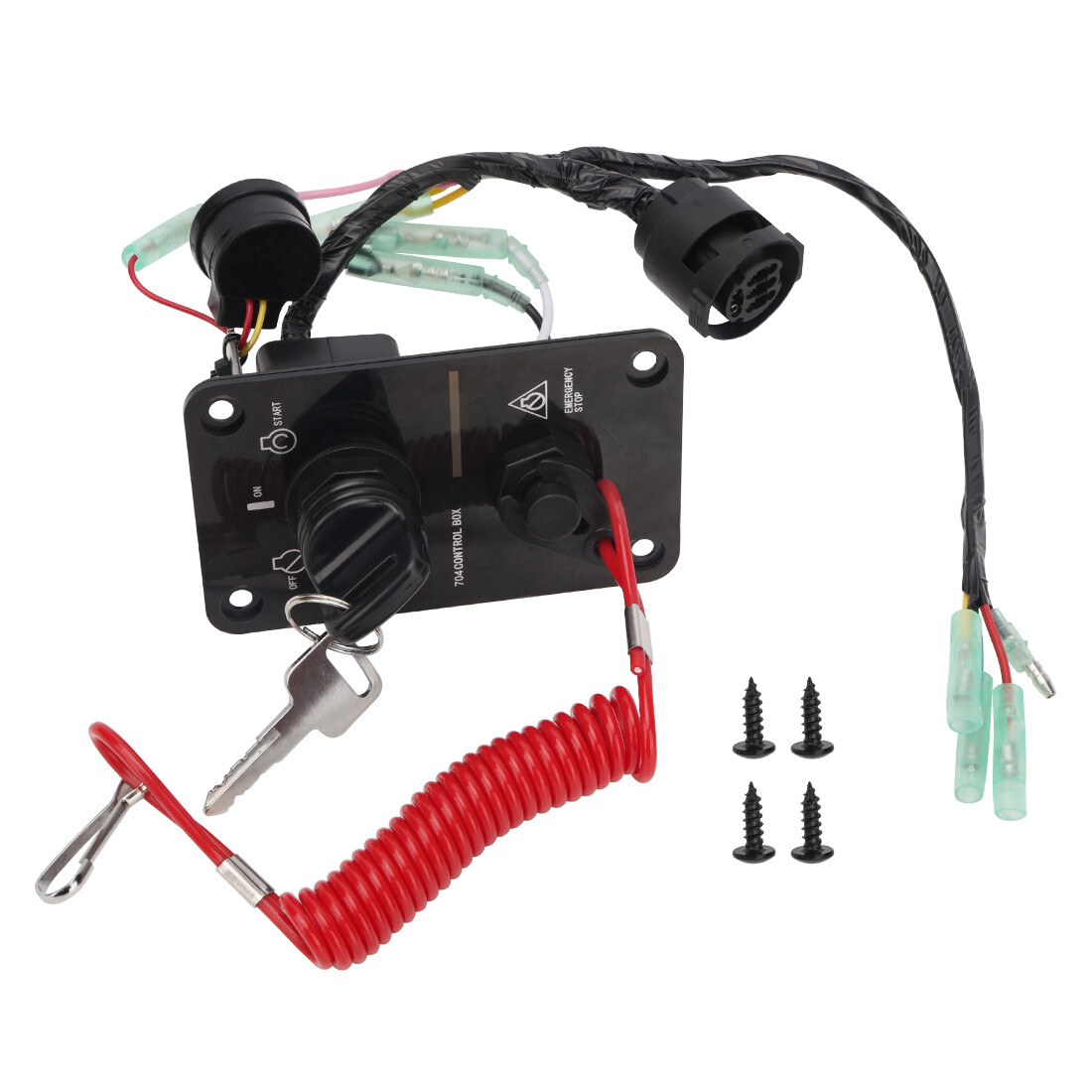 NEW Outboard Single Engine Key Switch Assembly Panel For Yamaha 704-82570-12-00