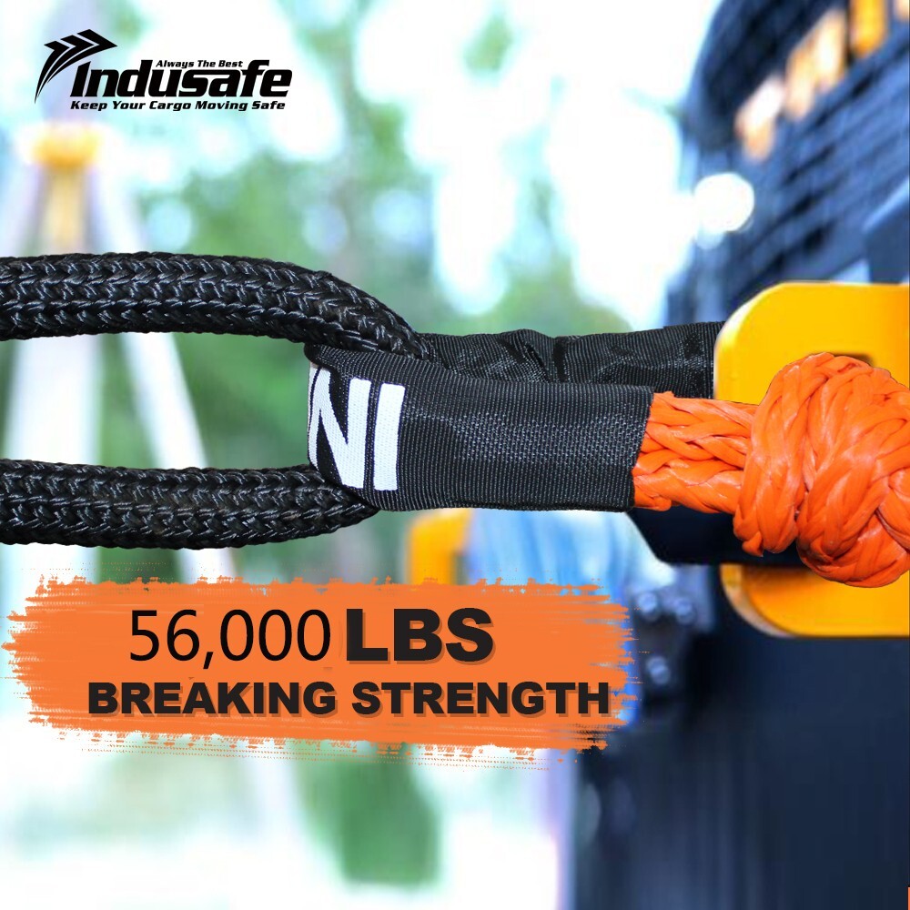 4 PCS 1/2'' X 22'' Soft Shackle Recovery Rope Straps for Off-Road Sailing Trucks