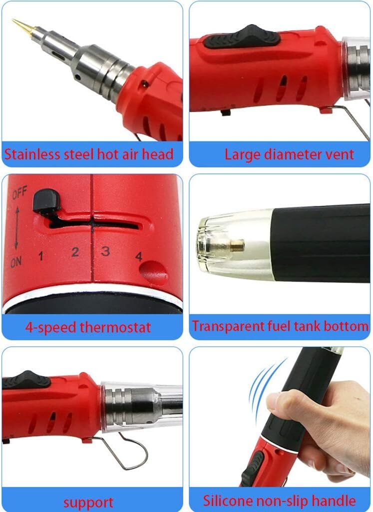 HS-1115K 10 IN 1 Portable Butane Gas Solder Iron Kit Welding Set Torch Pen Tools
