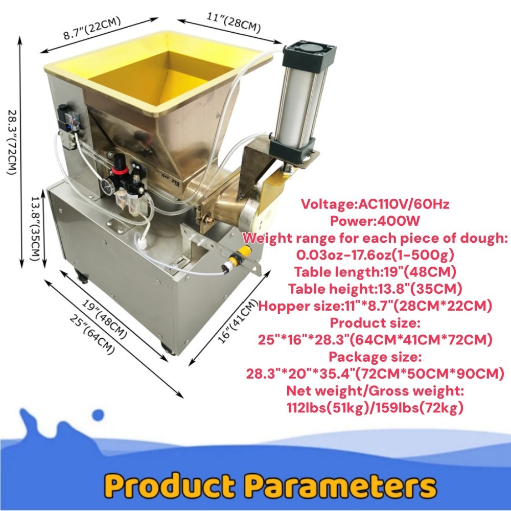 Commercial Dough Divider Machine Pneumatic Automatic Dough Cutter for Bakery