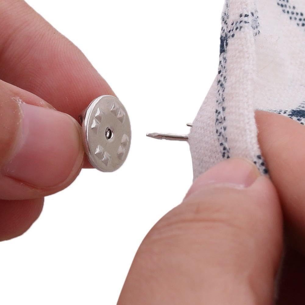 Lapel Pin Backs Metal Clutch Safety Fasteners 50 Pcs Silver