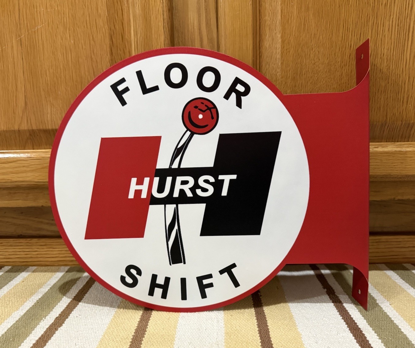 Hurst Floor Shifter Flange Sign Gas Oil Parts Garage Vintage Style Wall Decor