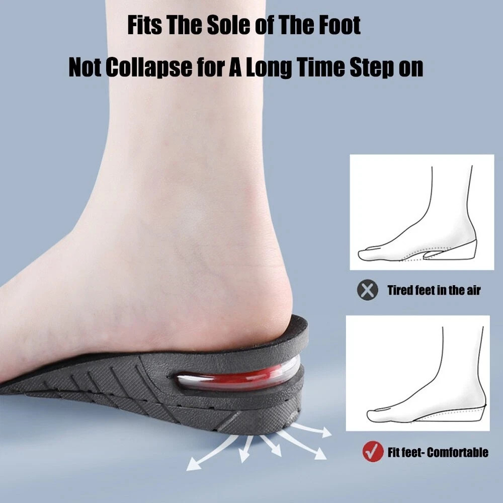 Men Women Invisible Height Increase Insoles Heel Lift Taller Shoe Inserts Pad US