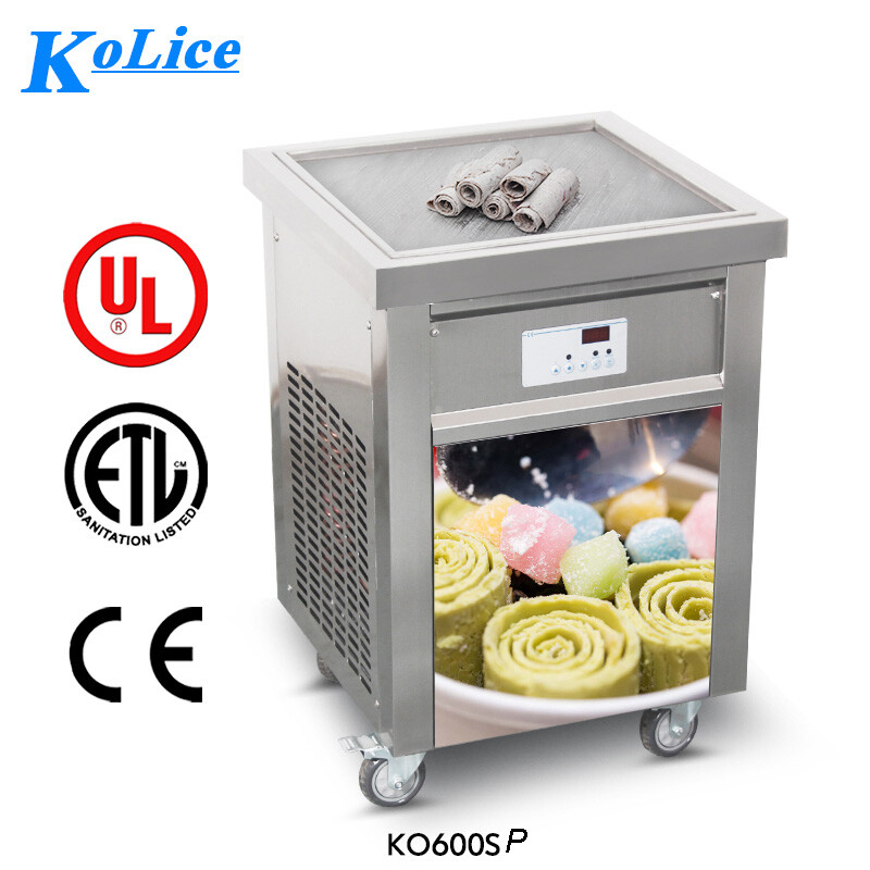 Kolice Commercial Fry Ice Cream Roll Machine-ETL,21"x21" Square Pan,Auto Defrost