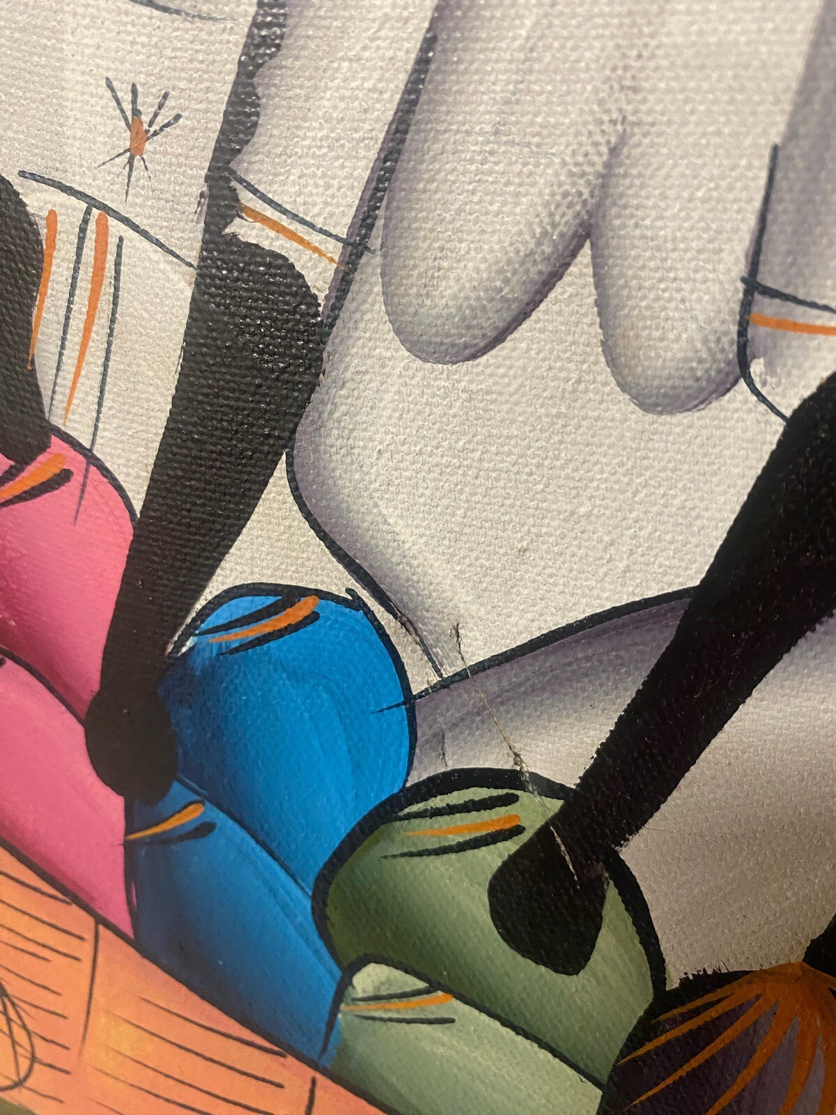 Art Painting Haitian Folk Women At Market Haiti Stretched Fabric Home Decor