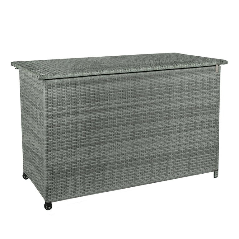 150 Gallon Outdoor Storage Deck Box Waterproof Large Patio Rattan Storage Bin GR