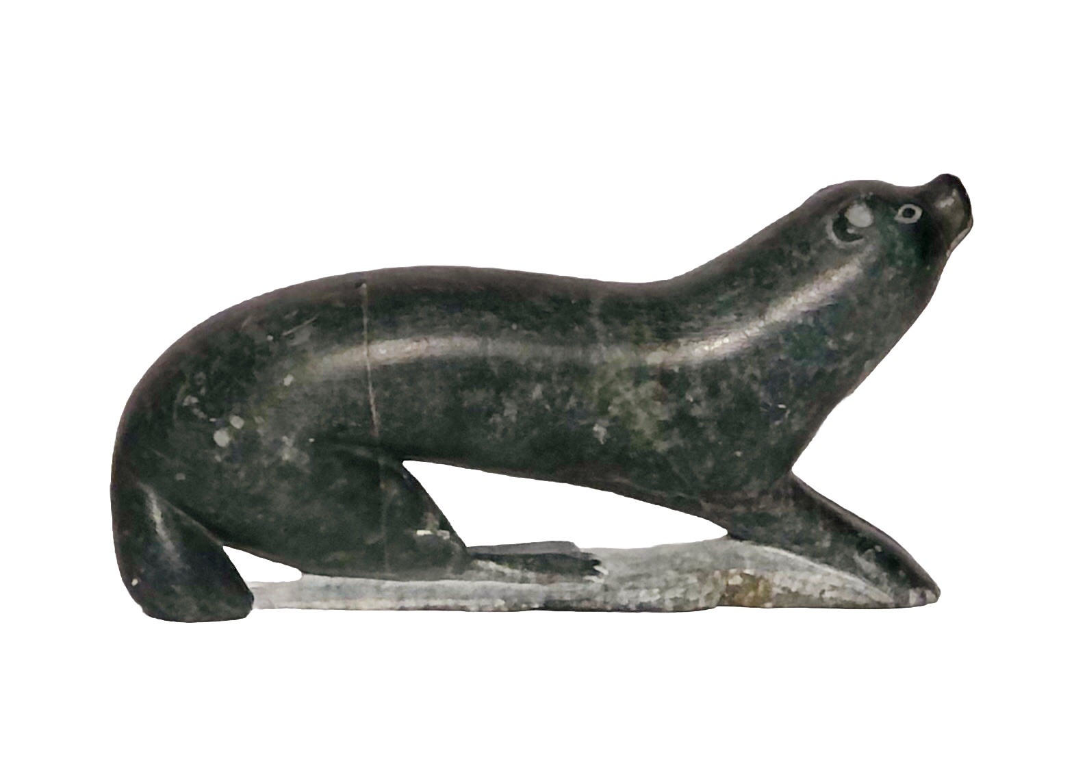 INUIT Eskimo Art Hand Carved Soapstone OTTER Signed Numbered Vintage