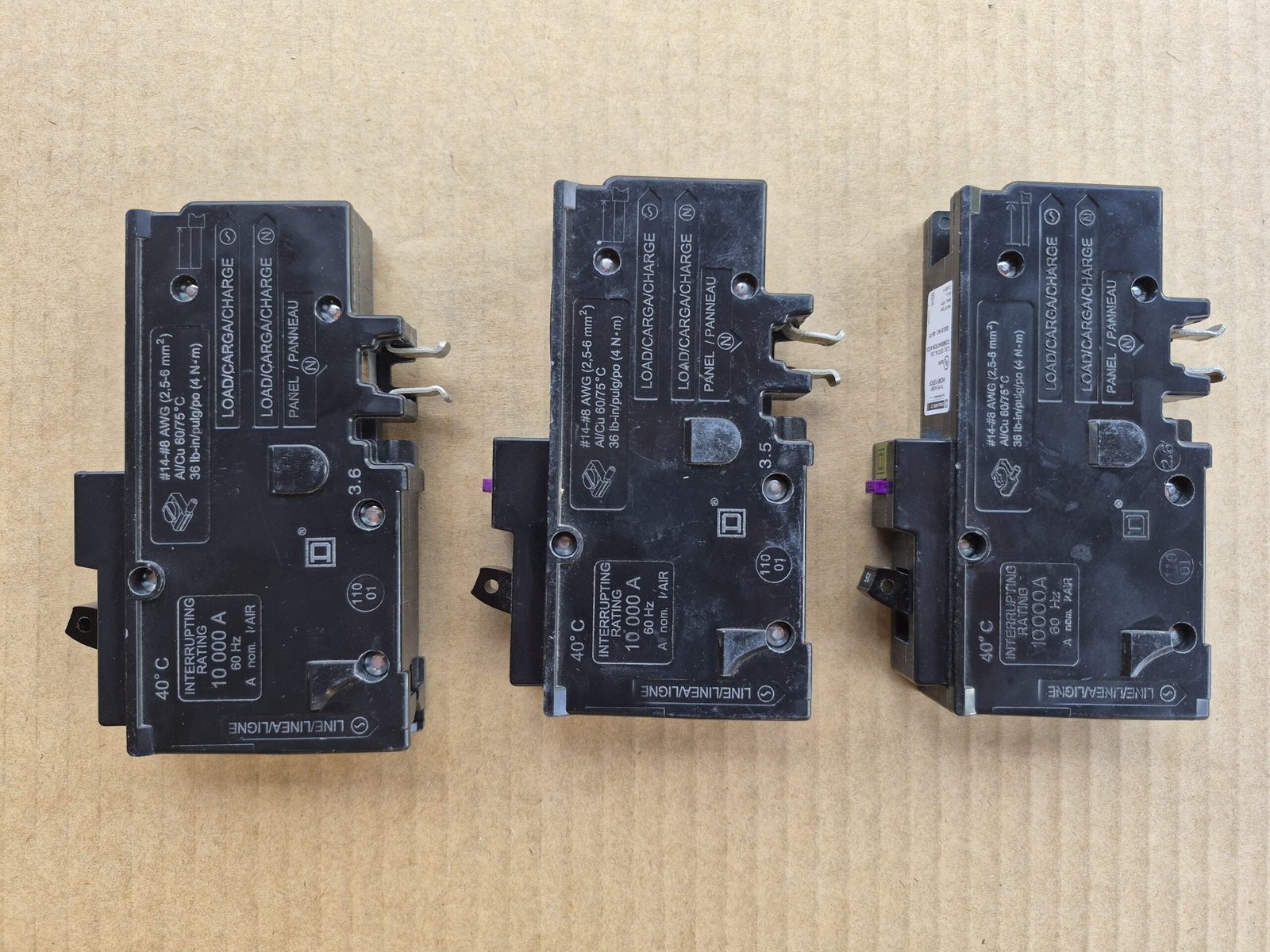 (3) Square D Homeline 15 Neutral Dual Function CAFCI/GFCI Breaker HOM115PDFC
