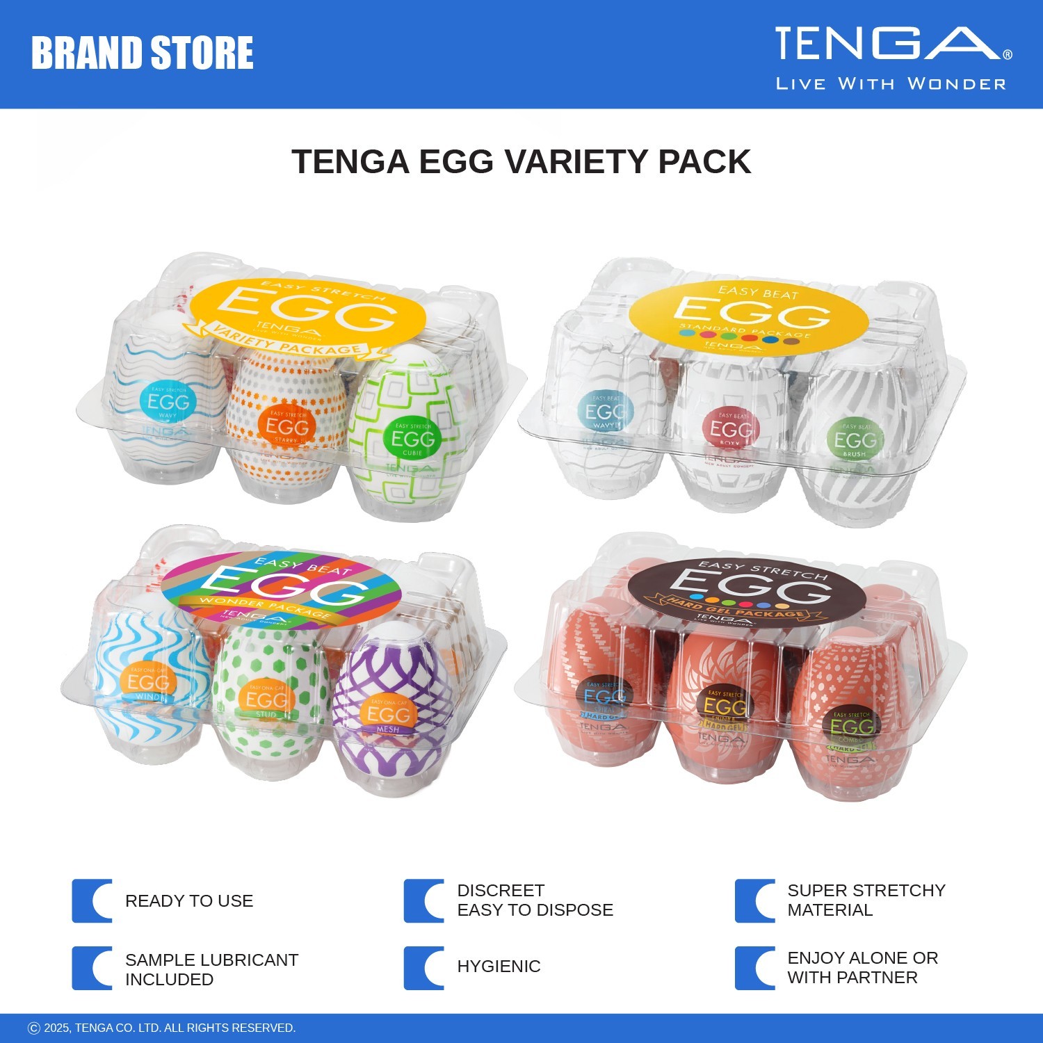 TENGA EGG Variety Disposable Male Masturbator/Stroker 6pc Set NIB NWT