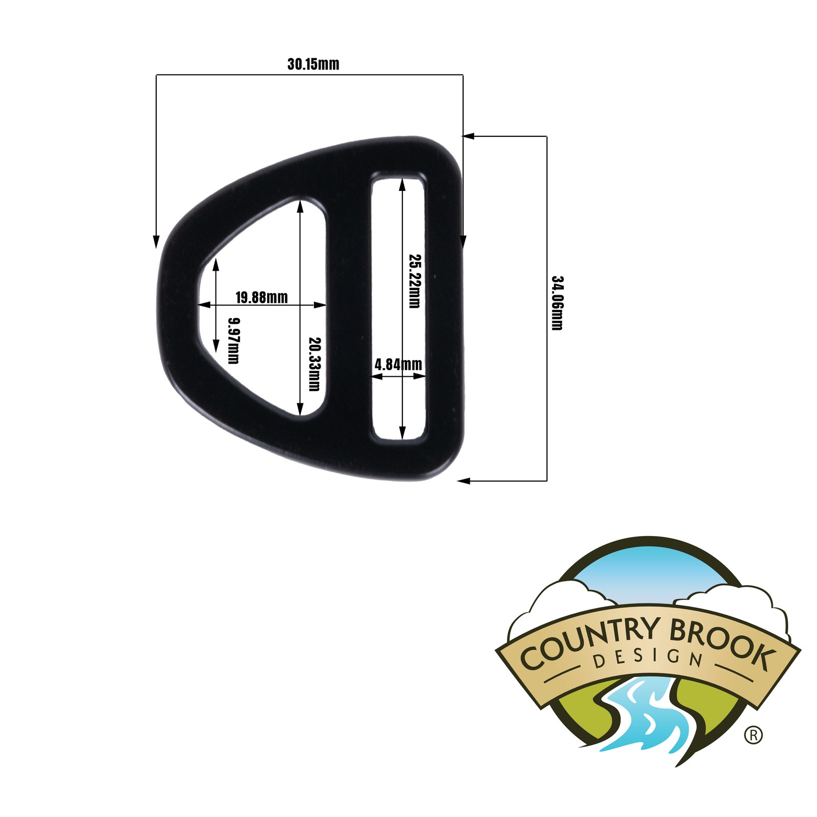 Country Brook Design® 1 Inch Black Double Bar D-Rings, 25 Pack