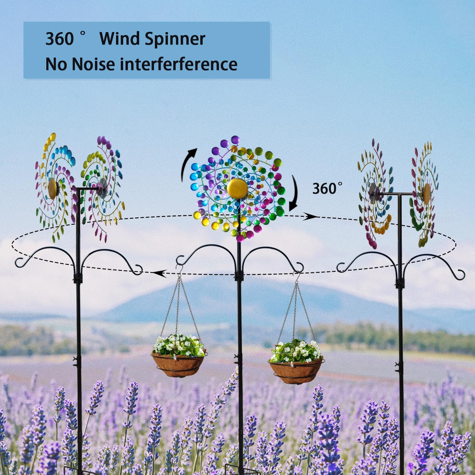 Wind Spinners Large Metal Outdoor Windmill Garden Spinner Yard Spinners Kinetic