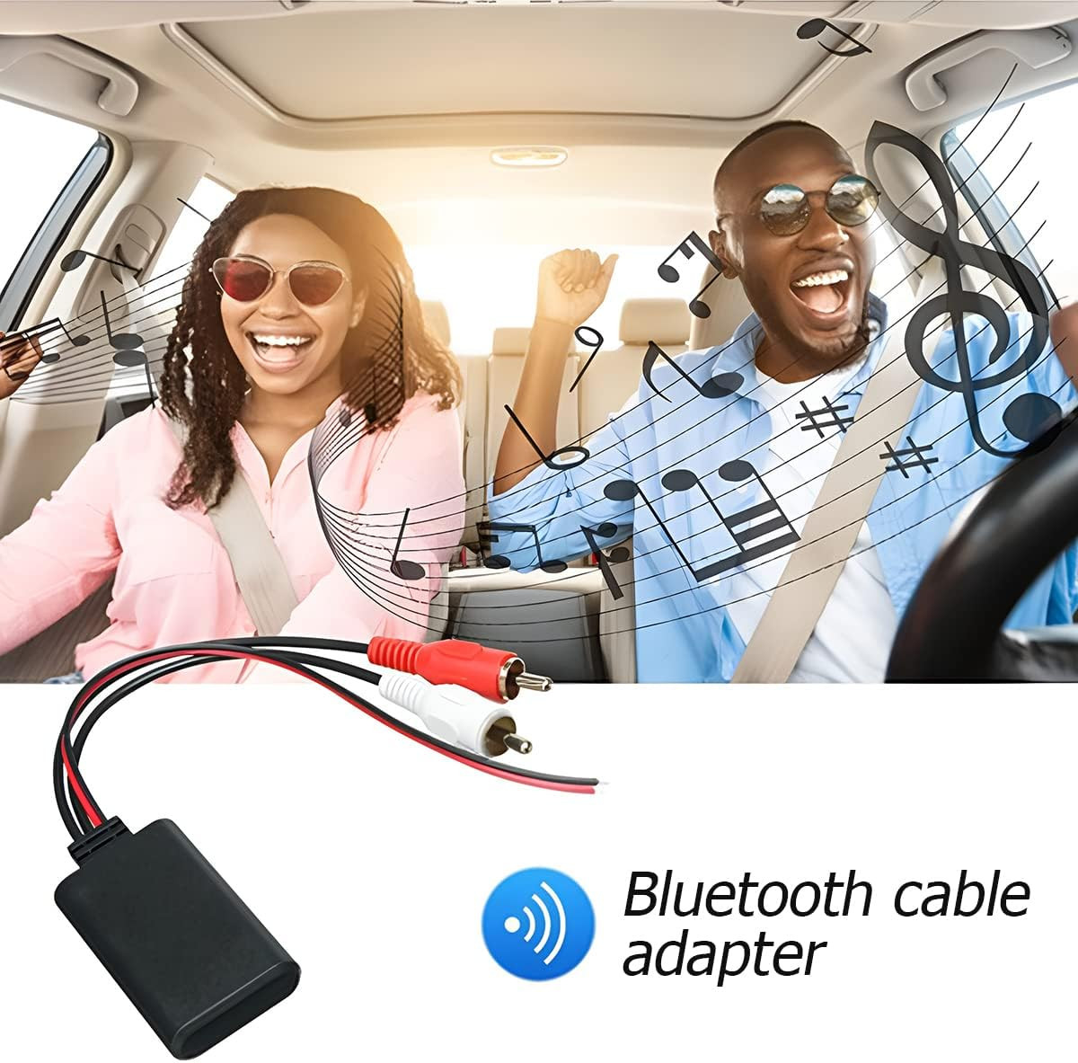 Car Audio Stereo Bluetooth AUX Receiver Module 2 RCA Interface Cable Adapter