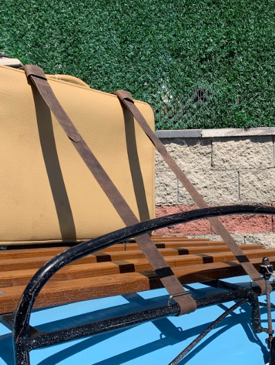 Genuine Leather Luggage Rack Straps Trunk rack straps for Vintage Cars Red