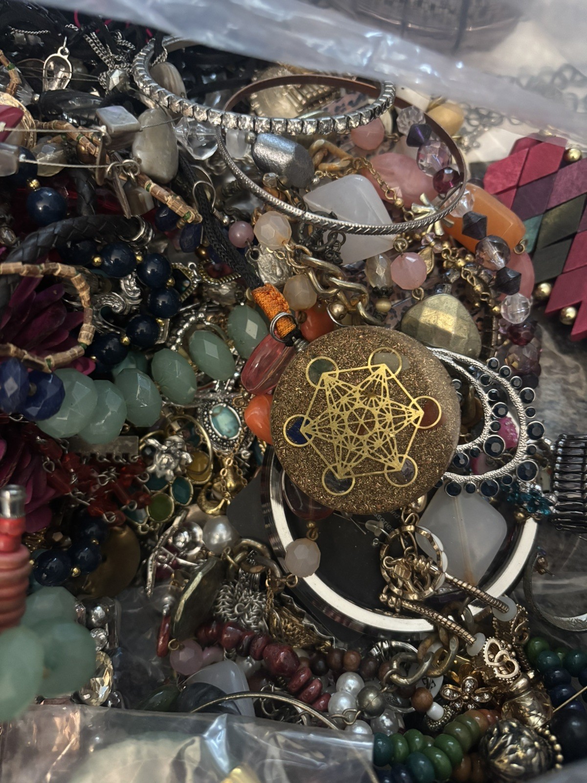 1 Pound Unsorted Tangled Jewelry Vintage Modern Wear Junk Mystery Treasure Hunt