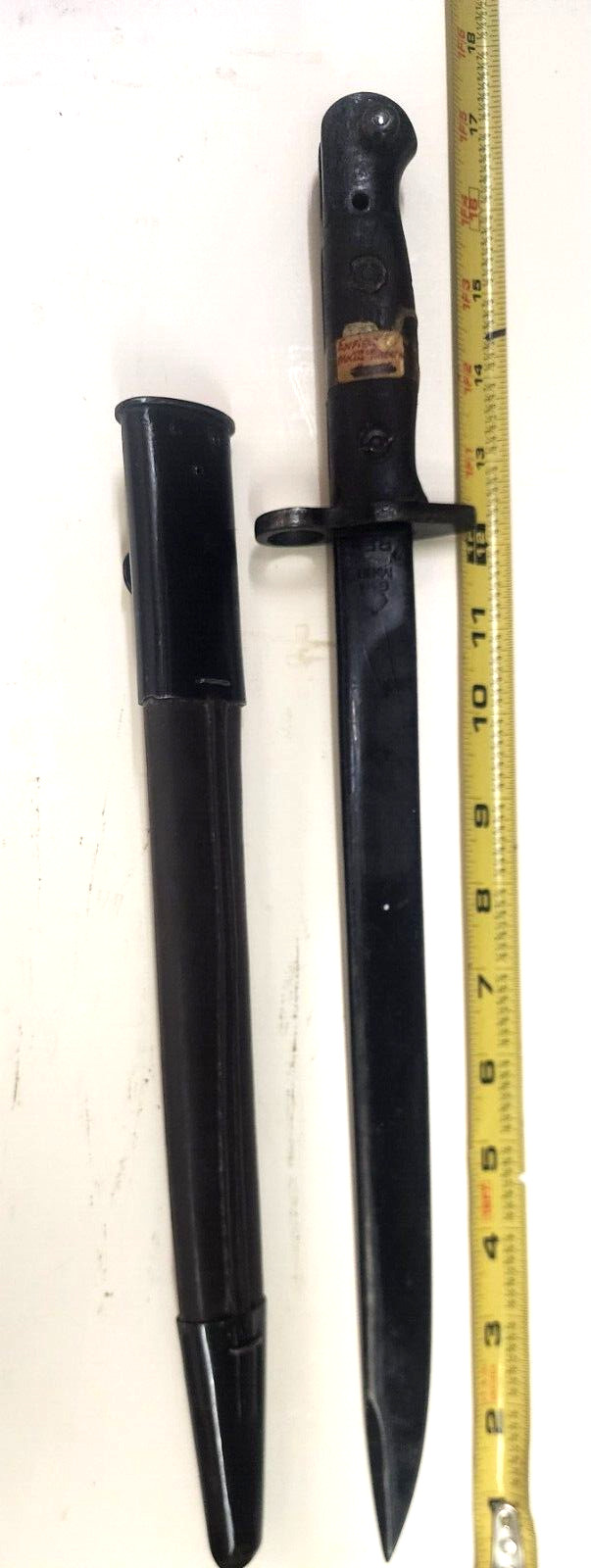 Vintage Original ENFIELD SMLE MKIII SWORD 12" Blade BAYONET with Scabbard #2