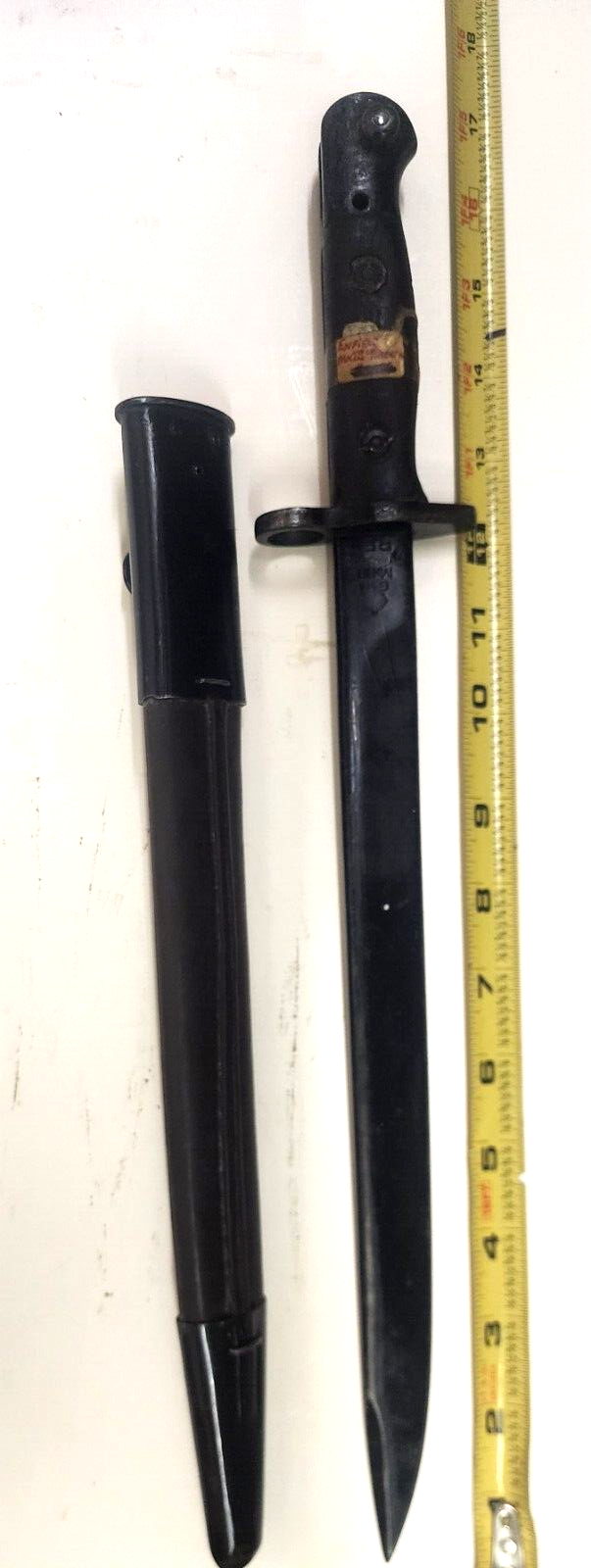 Vintage Original ENFIELD SMLE MKIII SWORD 12" Blade BAYONET with Scabbard #2