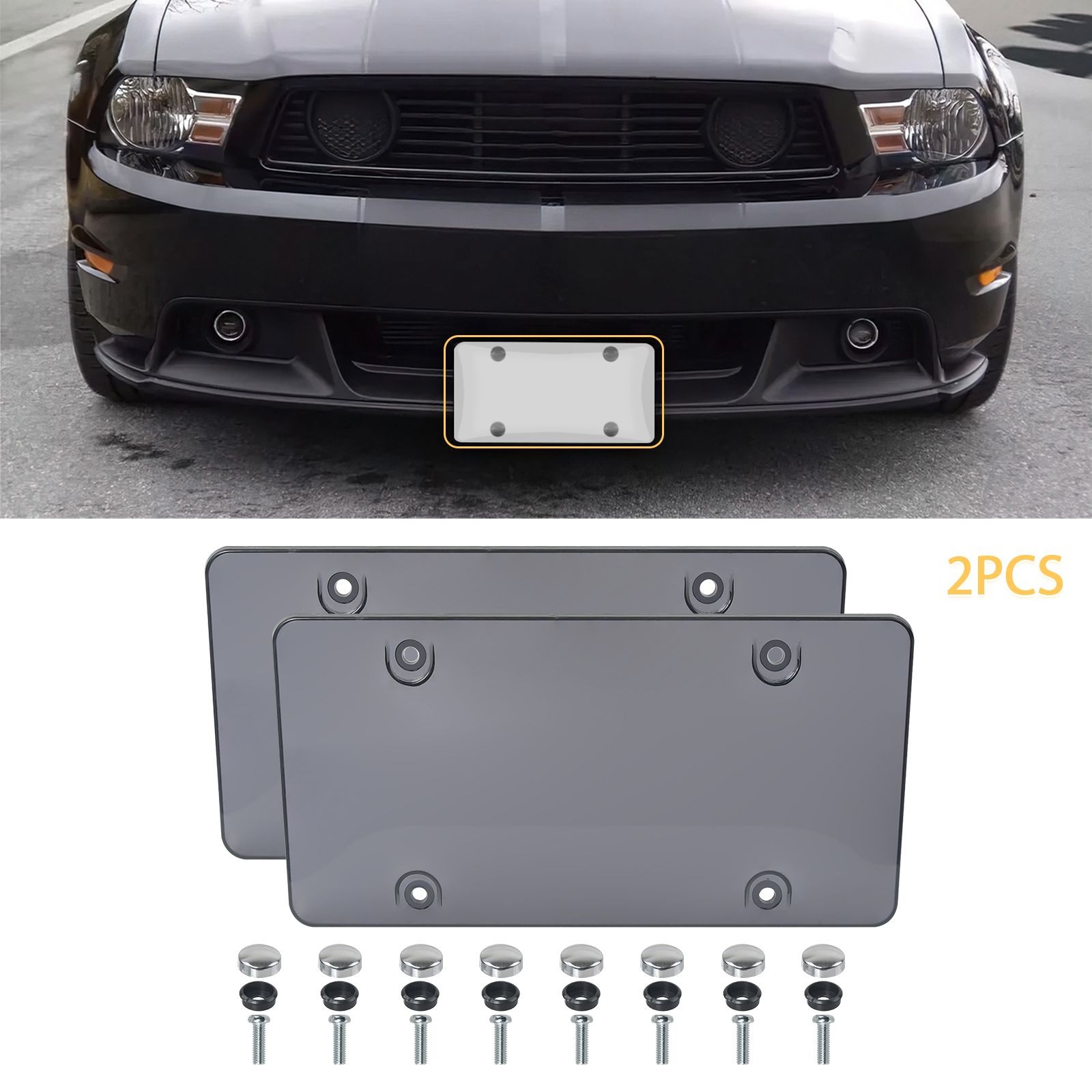 2x Clear Tinted License Plate Cover Shield Protector Unbreakable Fits US Plates