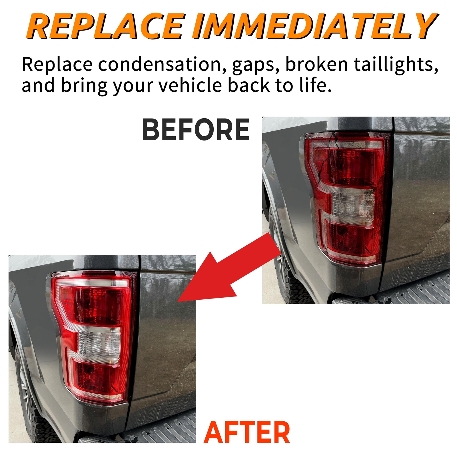 For Ford F150 F-150 2018 2019 2020 Red Lens Rear Tail Light Lamp LH Driver Side