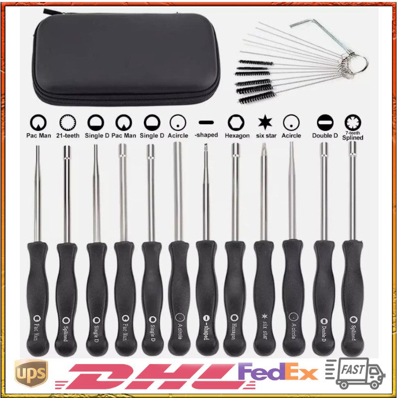 12 Pcs Screwdriver Carb Adjustment Tool Tune up Kit 2 Cycle W/ Cleaning Brush