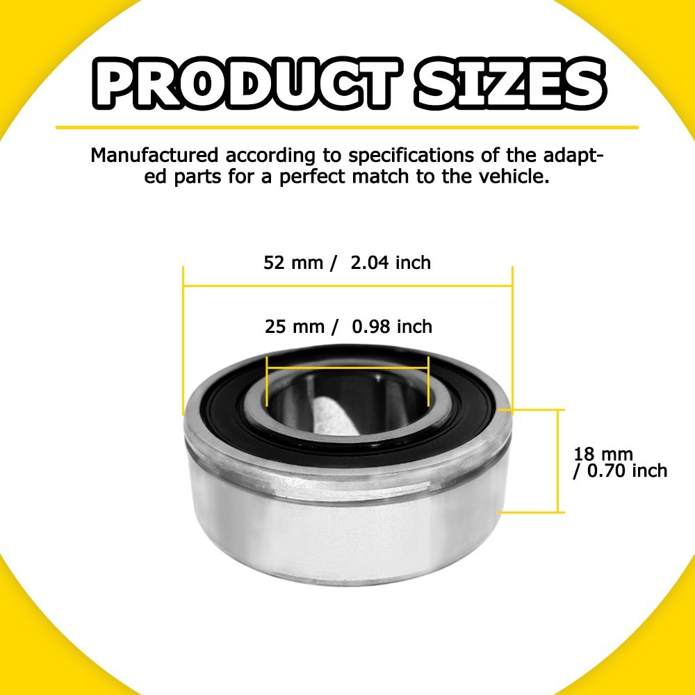 25mm ID Front Wheel Bearing Replace 1Kit For Harley 21" Wheels ABS Compatible US