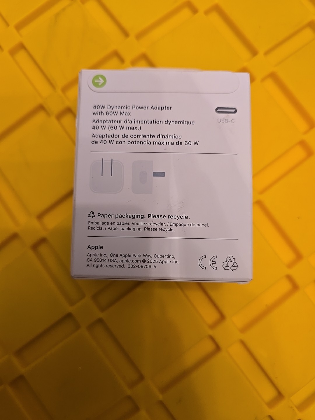 Apple 40W Dynamic Power Adapter with 60W Max - Sealed