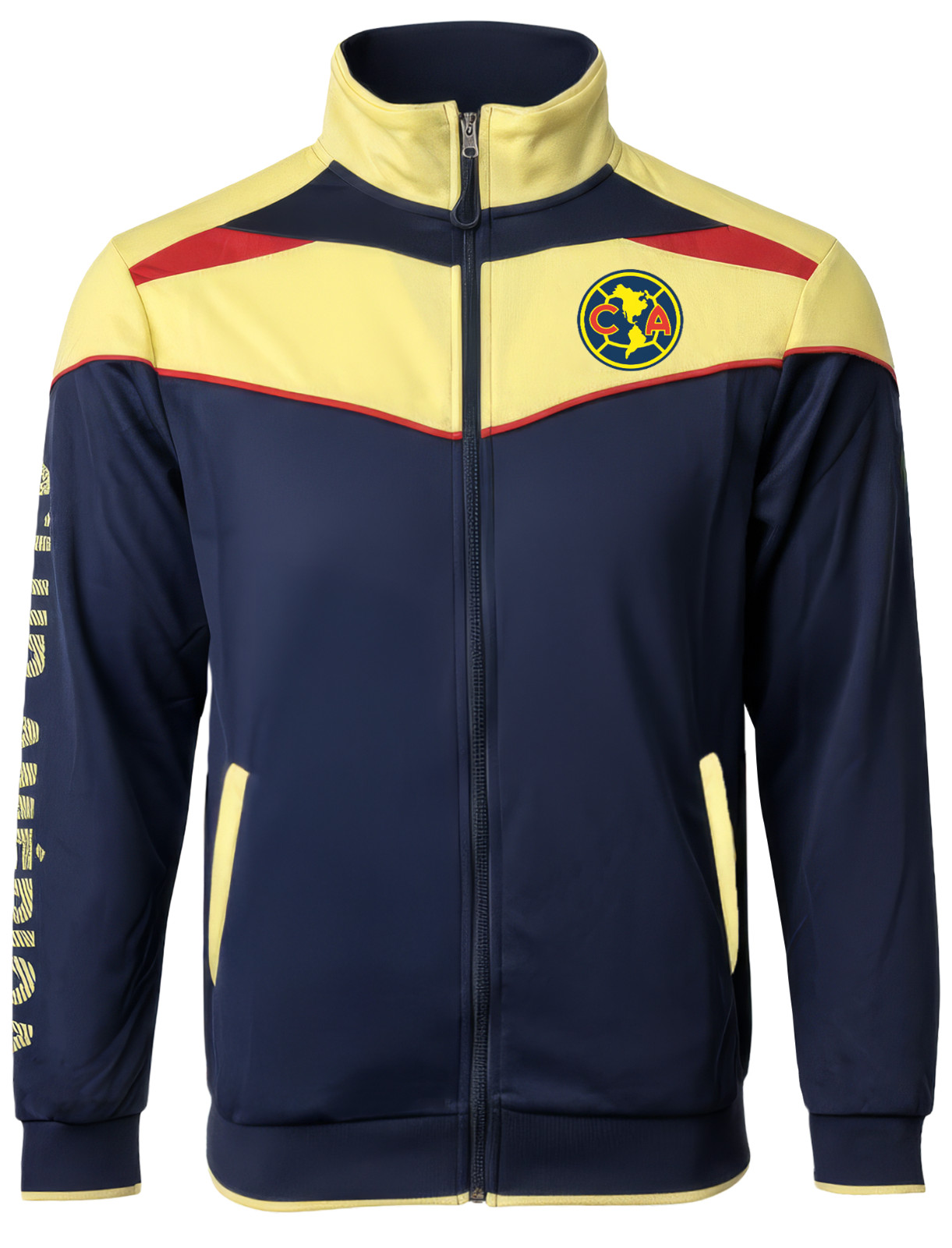 Icon Sports Club America Track Jacket Navy Yellow - Officially Licensed