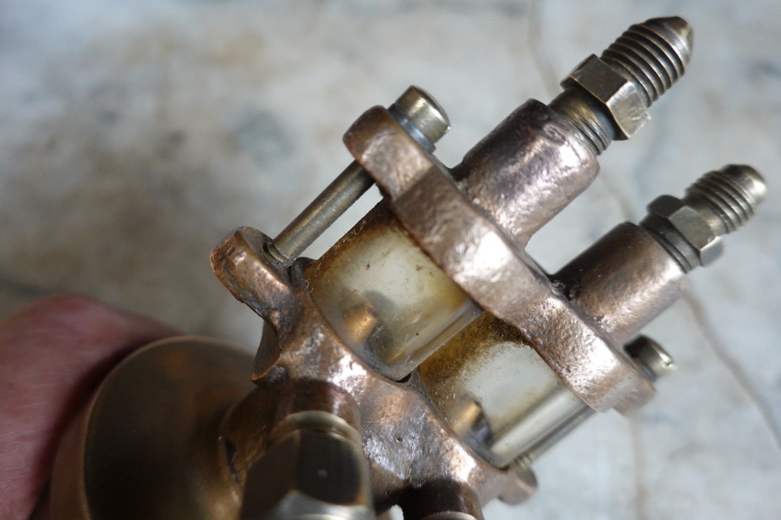 Antique RARE "NEWTONS MACHINE SHOP" 2 DRIP OILER CLEVELAND MARITIME MACHINIST