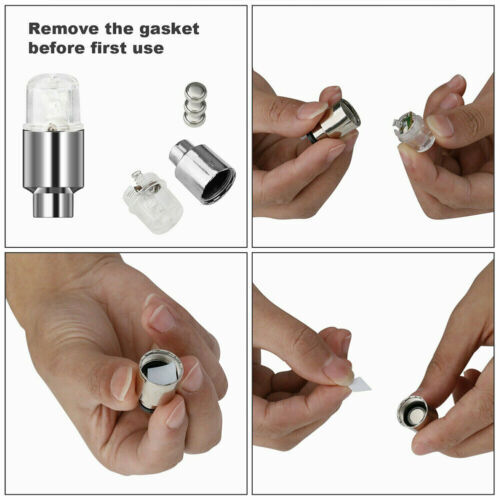 4PCS Car Auto Wheel Tire Tyre Air Valve Stem LED Light Caps Cover Accessories US