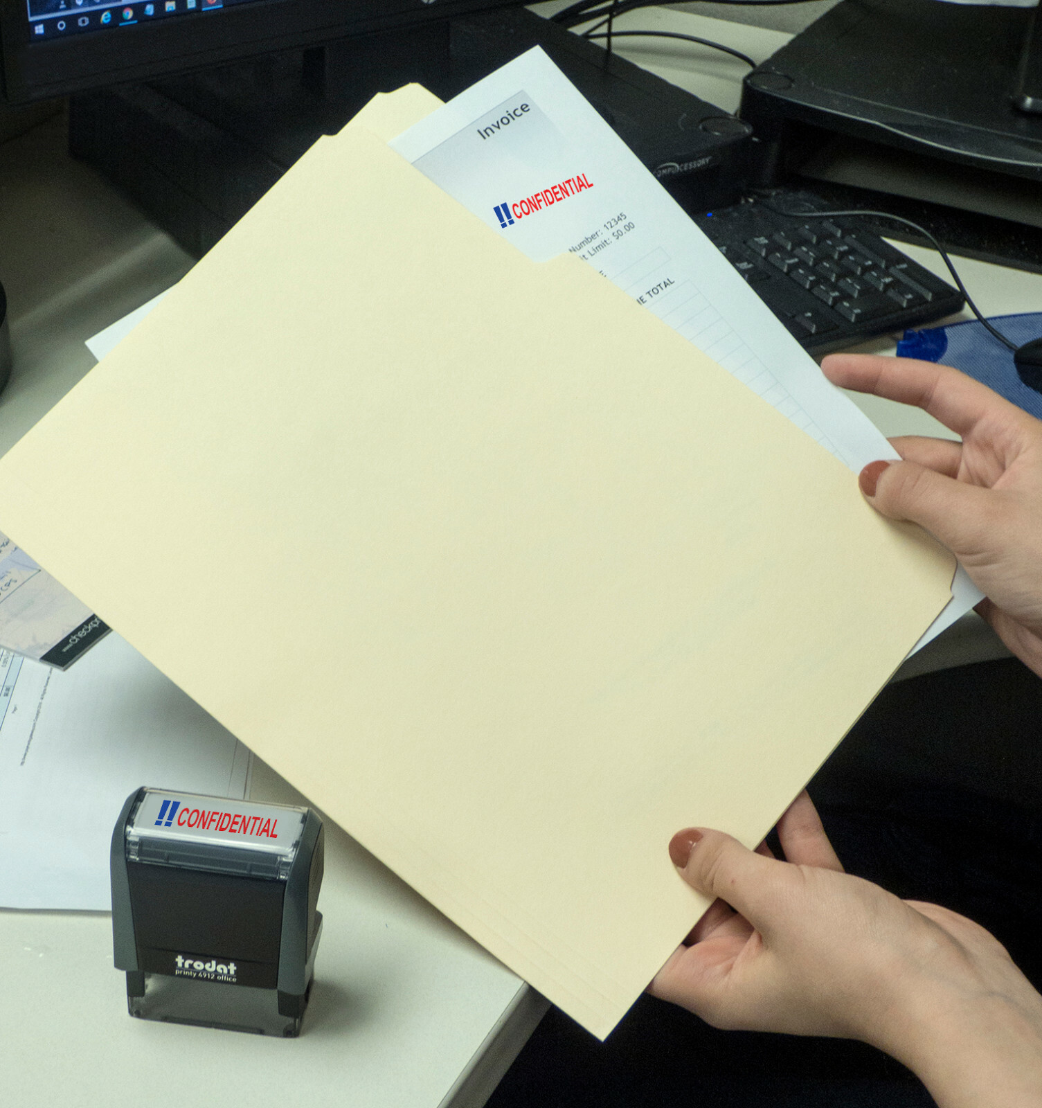 Trodat "CONFIDENTIAL" Self Inking Rubber Stamp