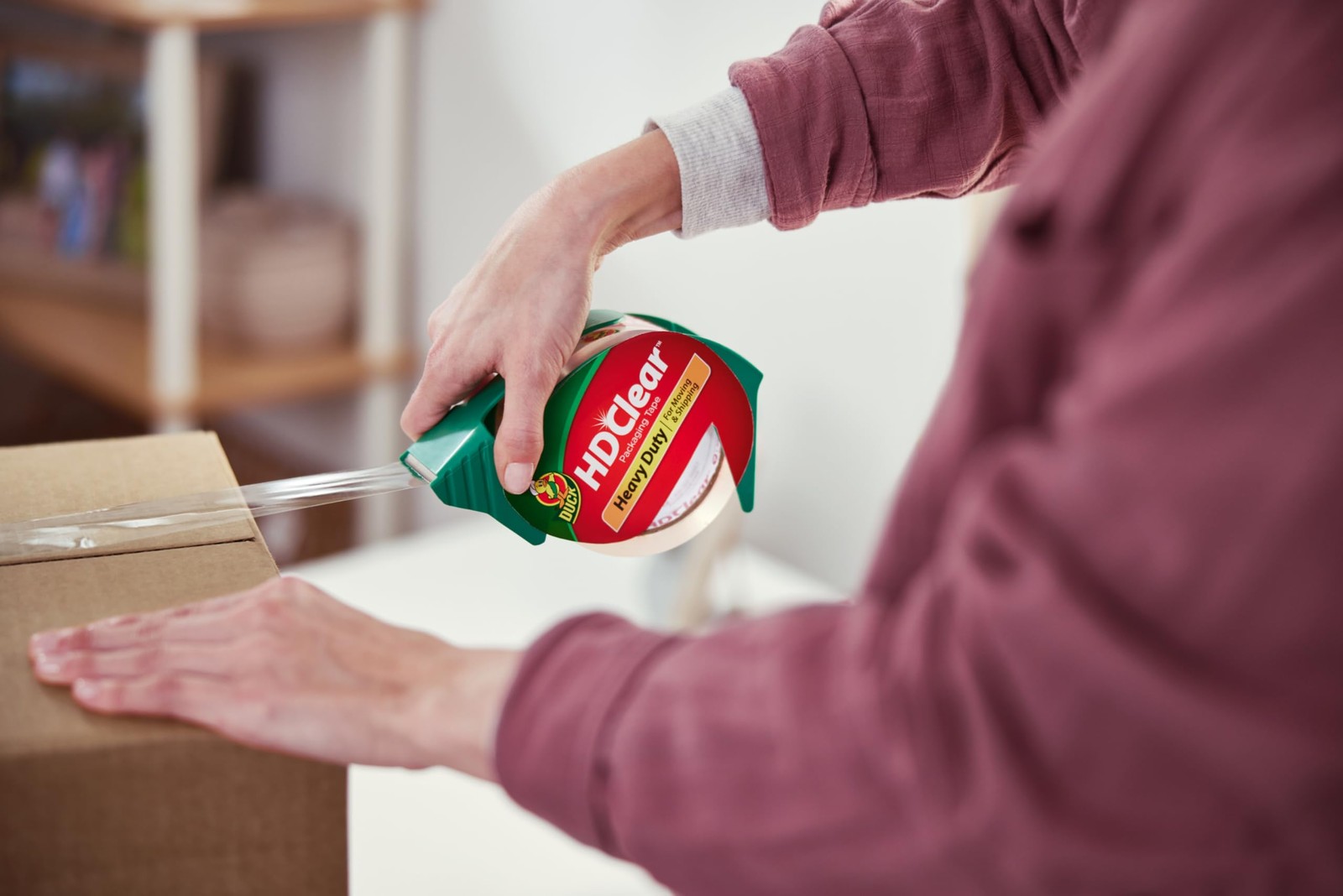 Duck HD Clear Packing Tape Dispenser Heavy Duty Packaging Tape Gun for Packin...