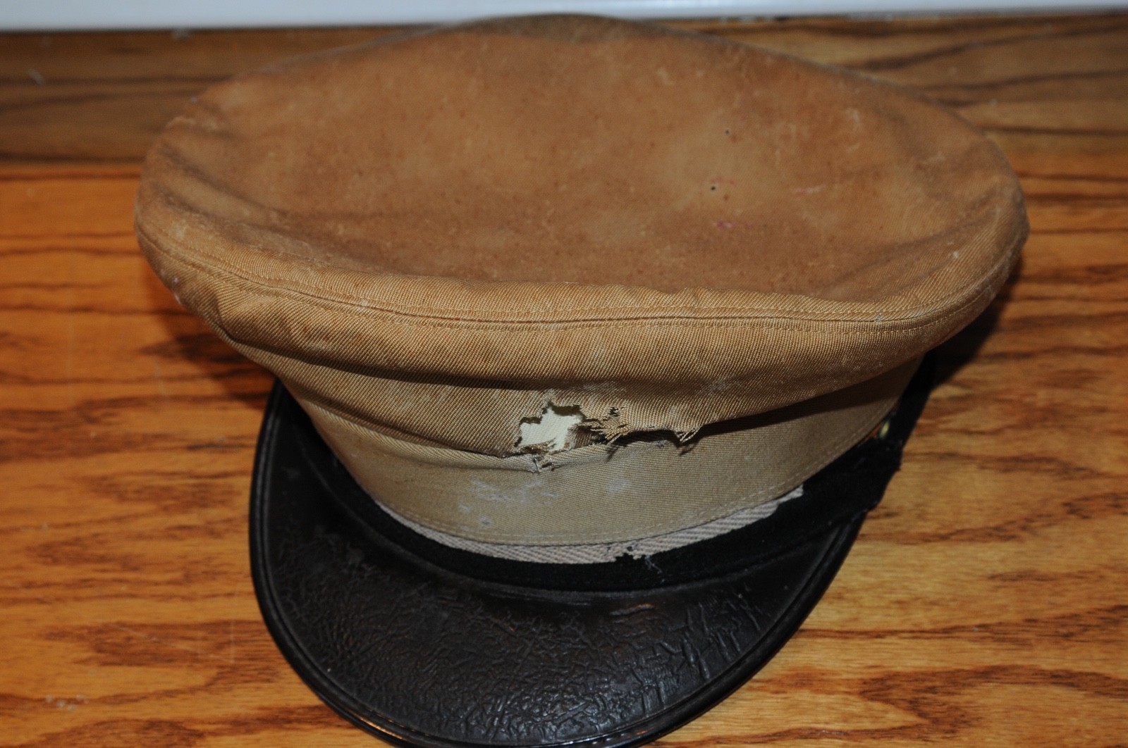 United State US WW2 USN Navy Visor Hat Cap Original Period Hat Well Worn Damaged