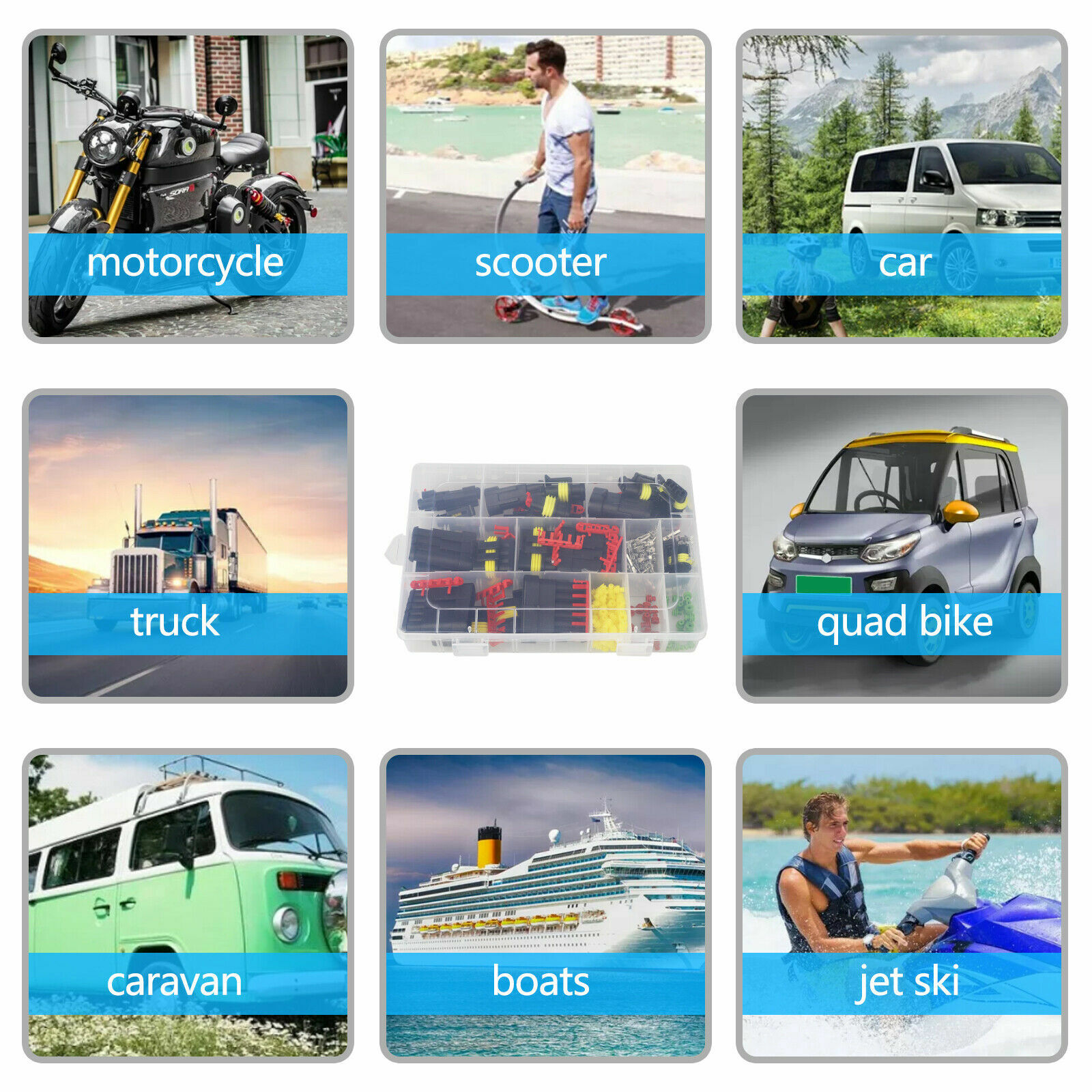 708Pcs 1-6 Pin Car Automotive Waterproof Electrical Wire Connector Plug Kit Set