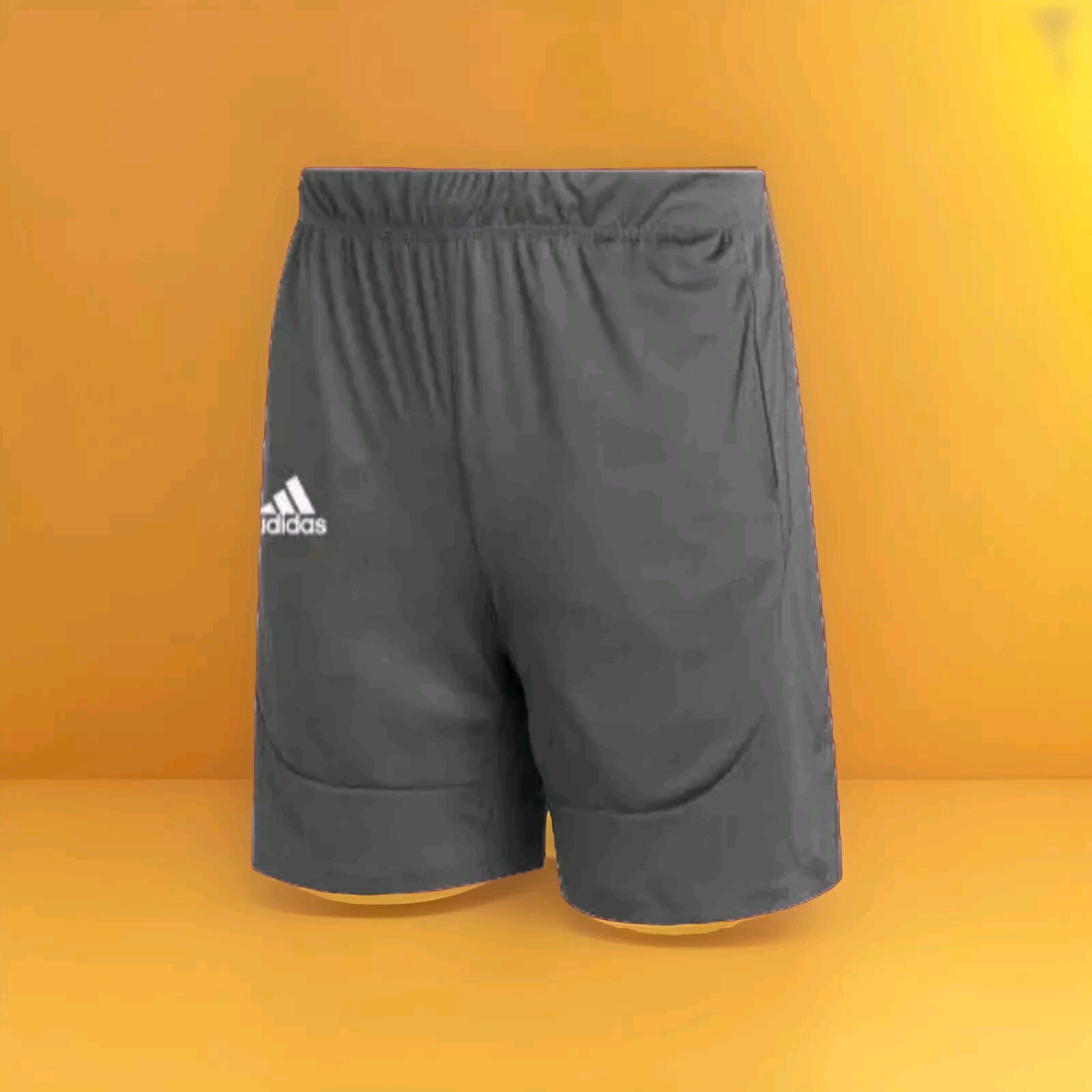 New Adidas Basketball Shorts Mens Gray Gym 9 Inch Inseam Small Medium Large