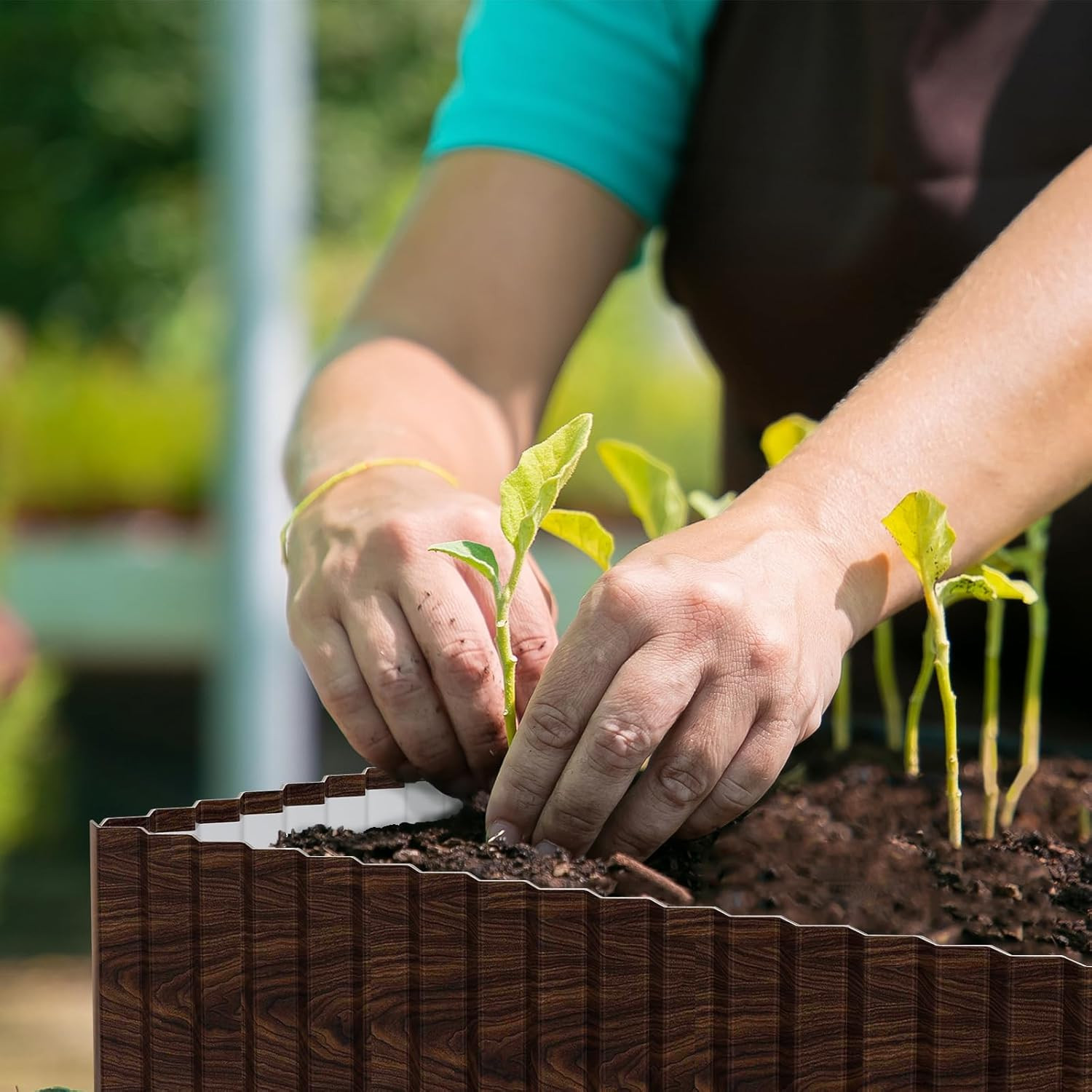 Corrugated Metal Garden Edging,4" x 10' Sturdy Lawn Edging Border,Landscape Edgi