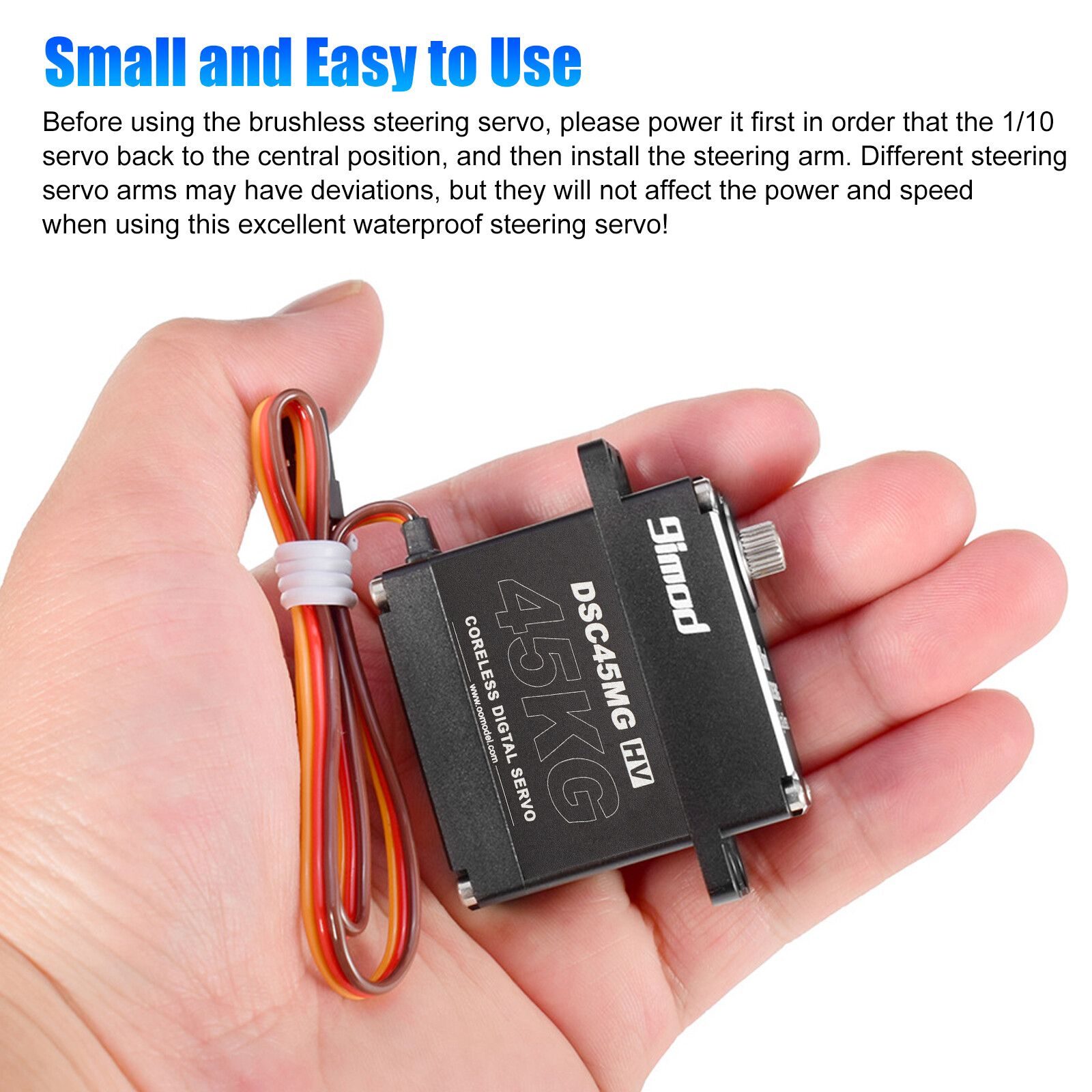 45KG Waterproof Digital Servo Metal Gear High Torque &Speed Steering for 1/10 RC