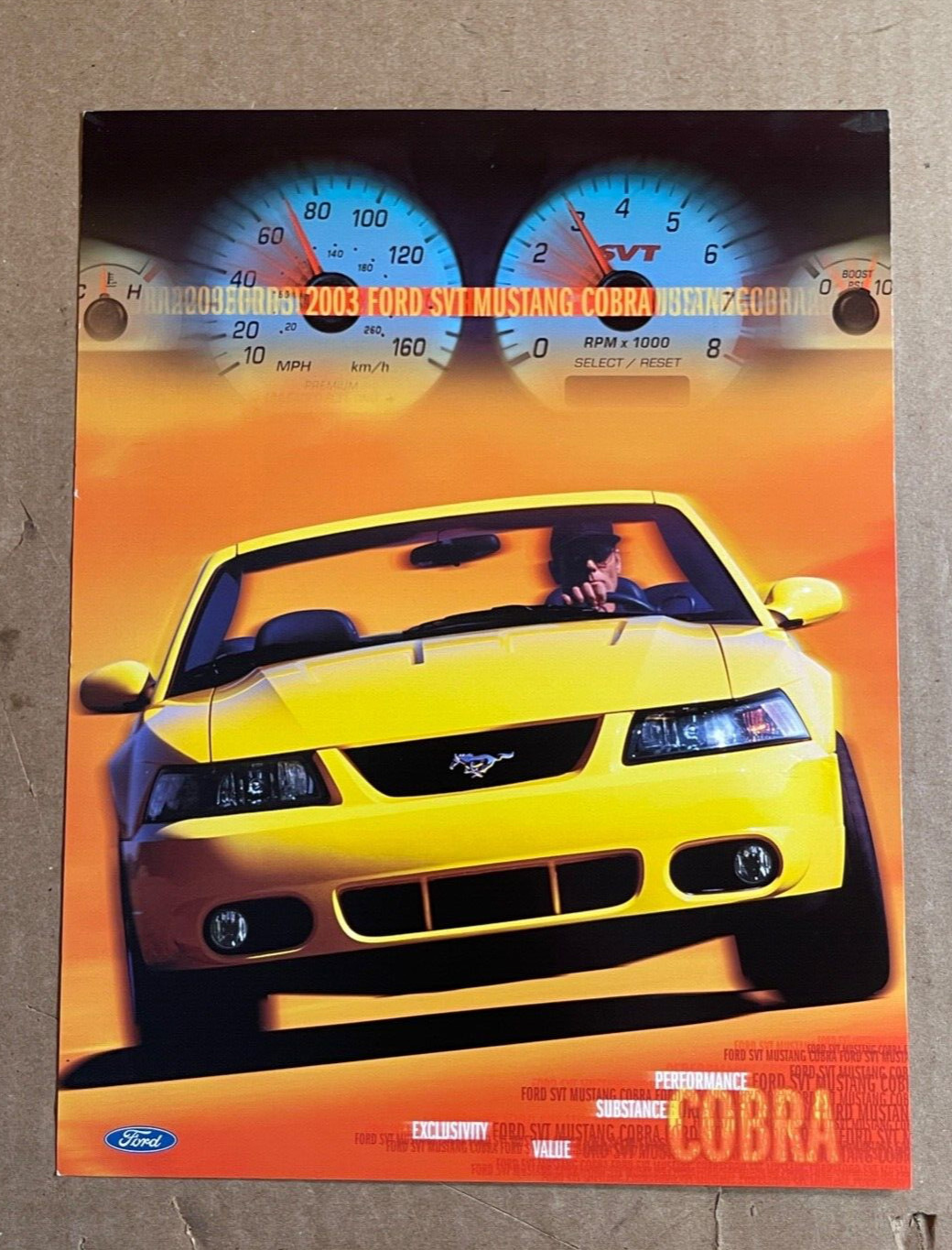 2003 Ford Mustang SVT Cobra Fact Sales Sheet - SINGLE SHEET COLLECTORS ITEM