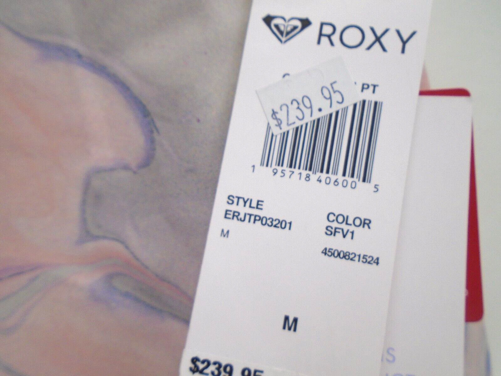 ROXY CHLOE KIM WOMEN'S MEDIUM GRAY / VIOLET MARBLE SKI SNOWBOARD WINTER PANTS