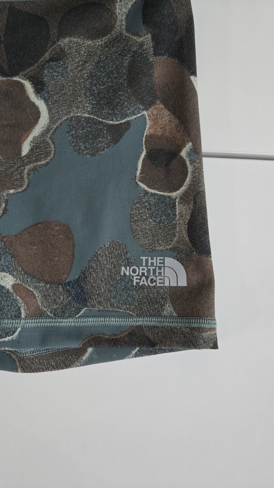The North Face- Elevation Dark Sage Camo Texture Print Bike short-Size S NWT