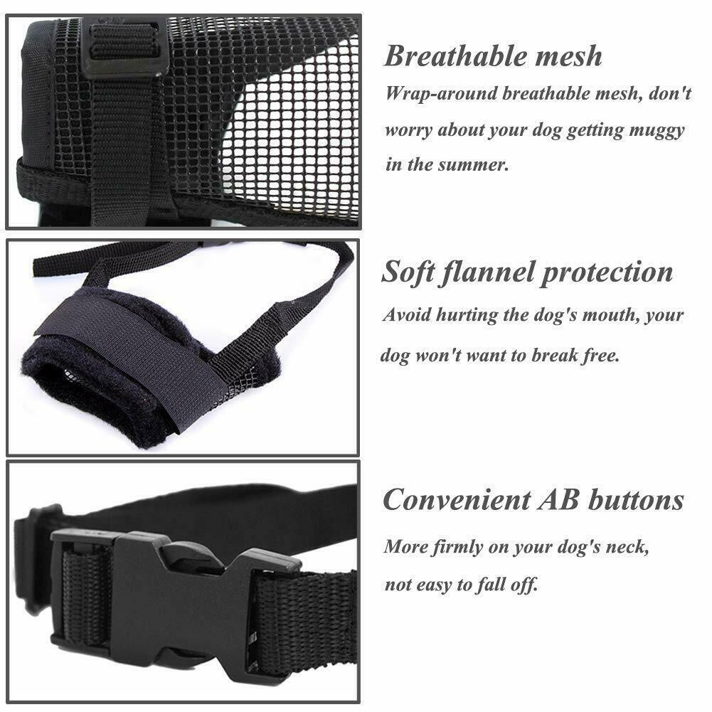 Pet Dog Mask Small & Large Mouth Muzzle Grooming Stop Bark Bite Chew Adjustable