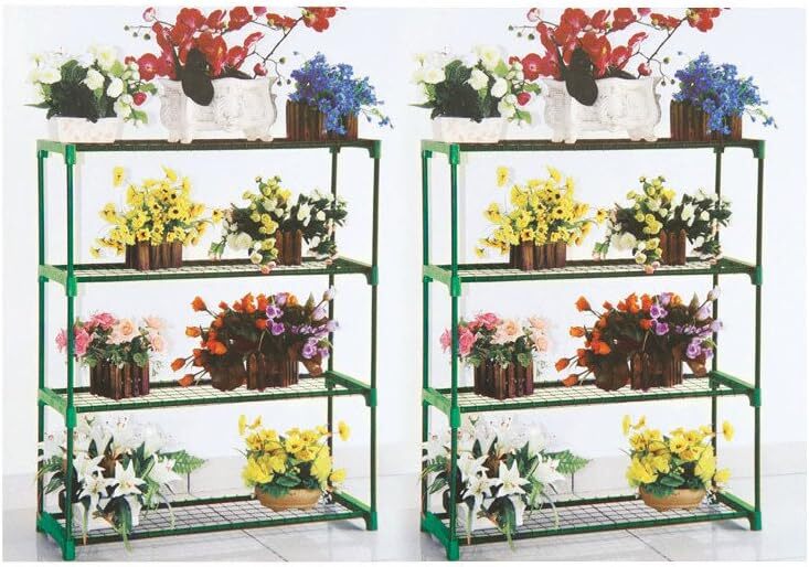 4 Tier Garden Greenhouse Steel Staging Shelving Plant Stand Garden Shelving