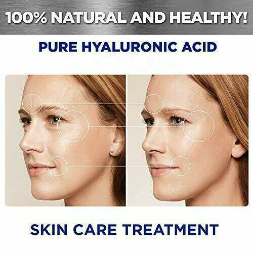 HYALURONIC ACID 100% Pure Anti Aging Hydrating Serum, Plumps Wrinkles Fine Lines