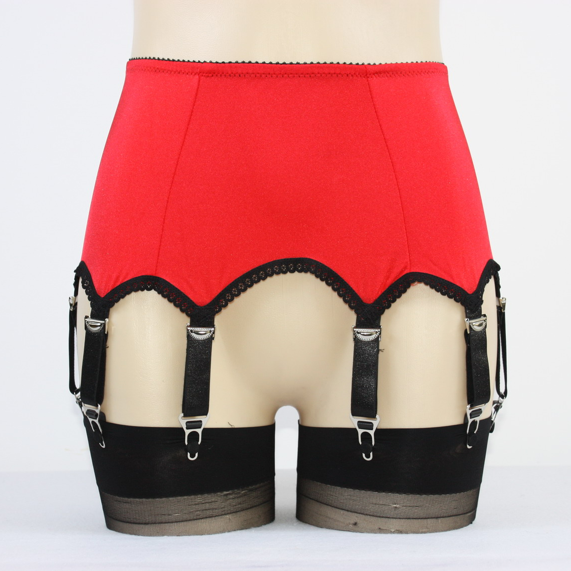 Alacki Retro Style 8 Straps Garter Belts Plain Color Suspender Belt Underwear